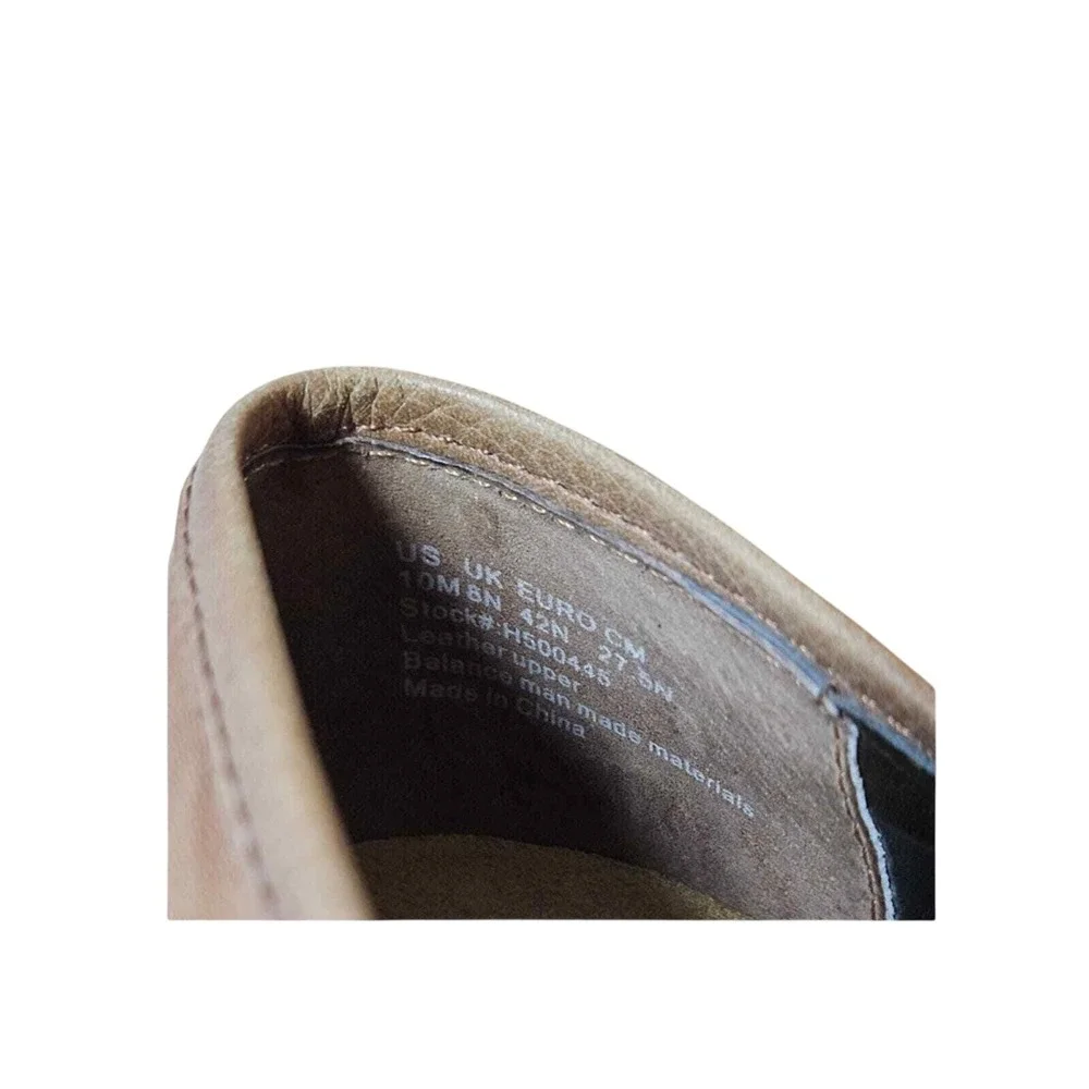 Hush Puppies Womens Size 10 Brown‎ Leather Wedge Slip On Shoes Pleated Round Toe